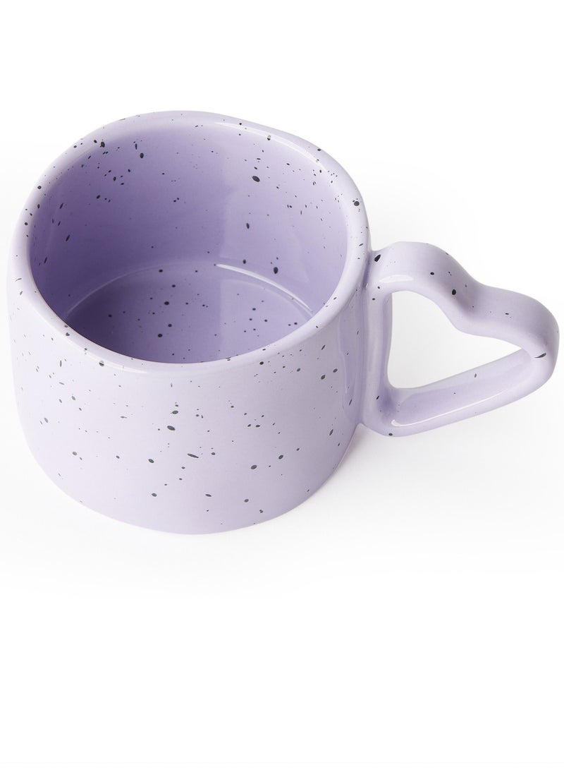 Prickly Pear Lovestruck' Speckled Mug w/ Heart Handle, Purple - Image 3