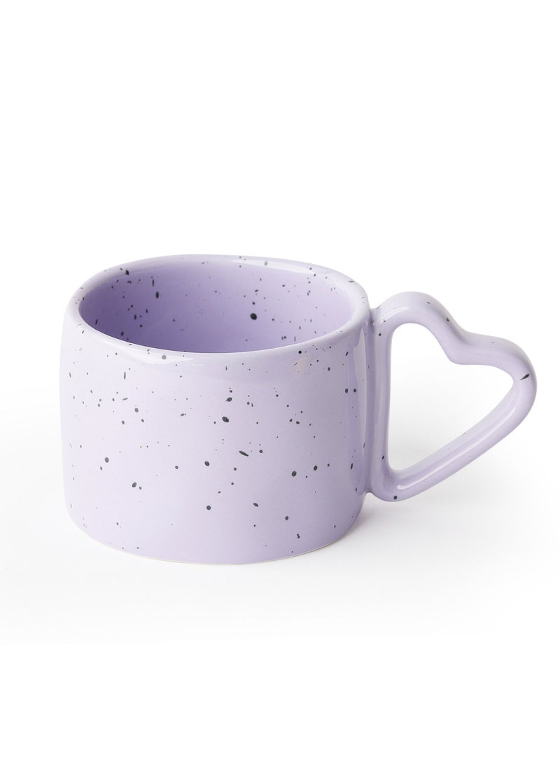 Prickly Pear Lovestruck' Speckled Mug w/ Heart Handle, Purple - Image 2