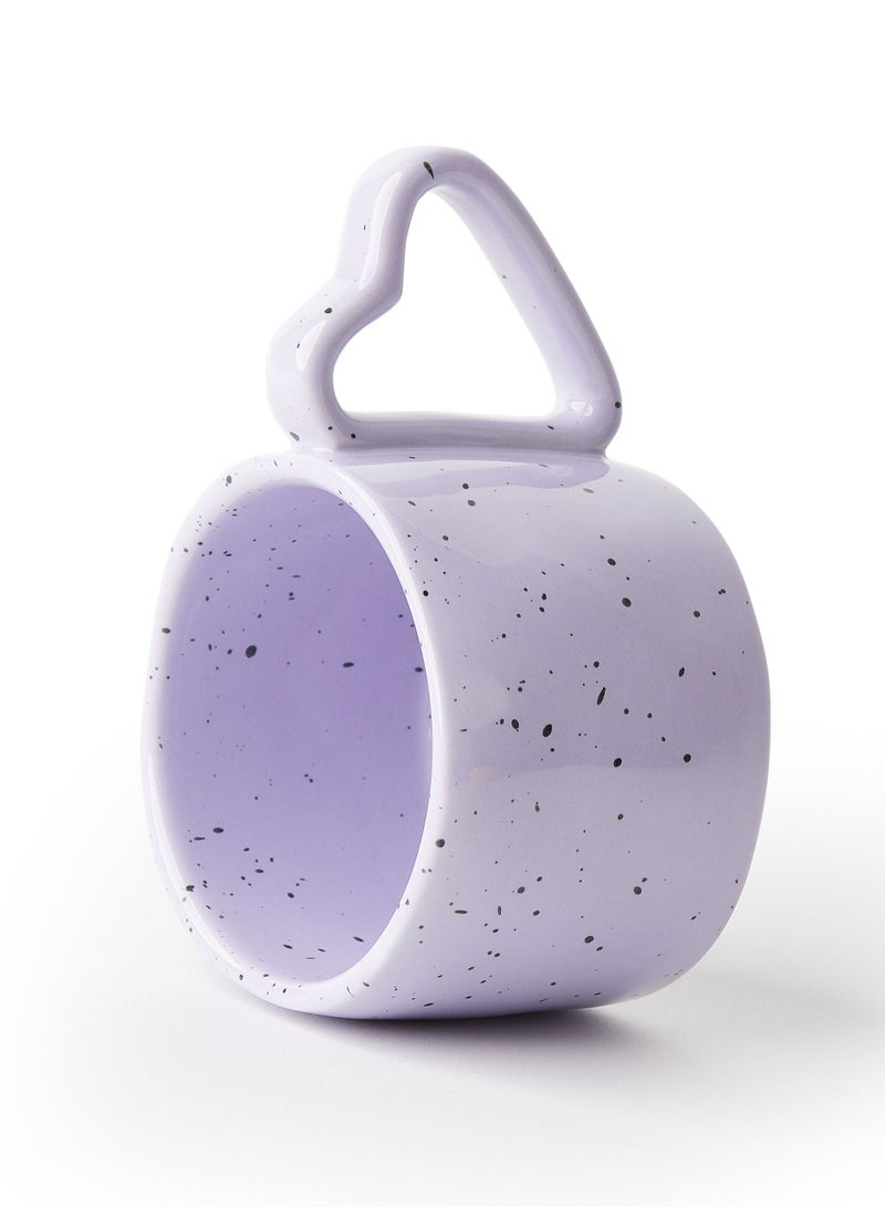 Prickly Pear Lovestruck' Speckled Mug w/ Heart Handle, Purple - Image 4