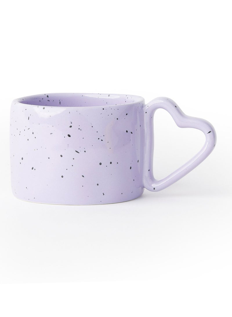 Prickly Pear Lovestruck' Speckled Mug w/ Heart Handle, Purple - Image 1