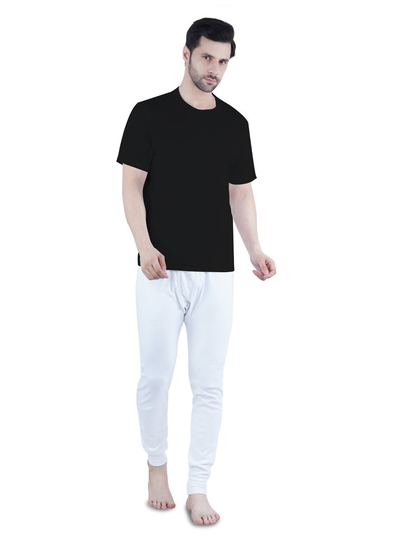 WHITE LEAF Men's O-Neck Undershirt Vest Half Sleeve 3PCS Pack – 100% Combed Cotton Breathable Comfortable Innerwear, BK/GYM/NV (WLONSUG-04-S) - Image 2