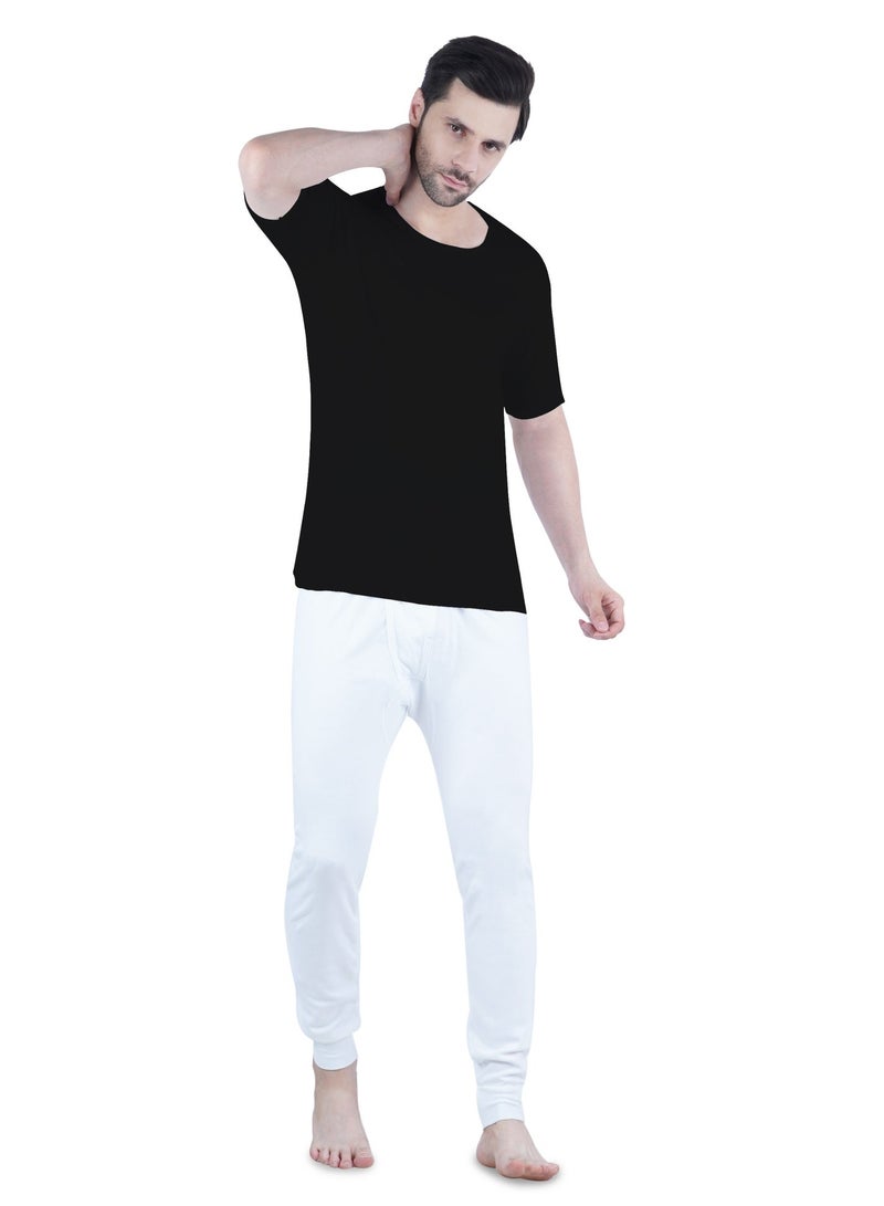 WHITE LEAF Men's O-Neck Undershirt Vest Half Sleeve 3PCS Pack – 100% Combed Cotton Breathable Comfortable Innerwear, BK/GYM/NV (WLONSUG-04-S) - Image 3