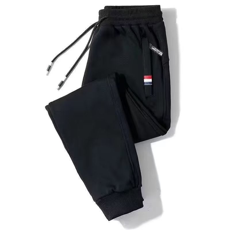 Men'S Casual Pants For , Solid Color Loose Jogger Sweatpants, Youth Plus-Size Sports Cropped Pants, Versatile Long Pants - Image 1