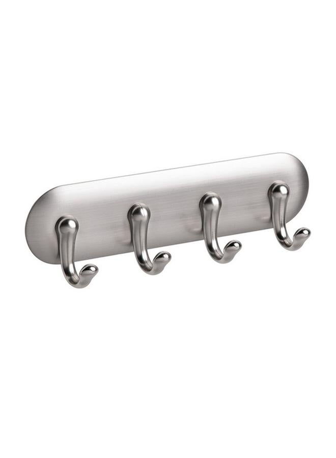 InterDesign Brushed Stainless Steel 4-Hook Rack Chrome 54470  - Image 2