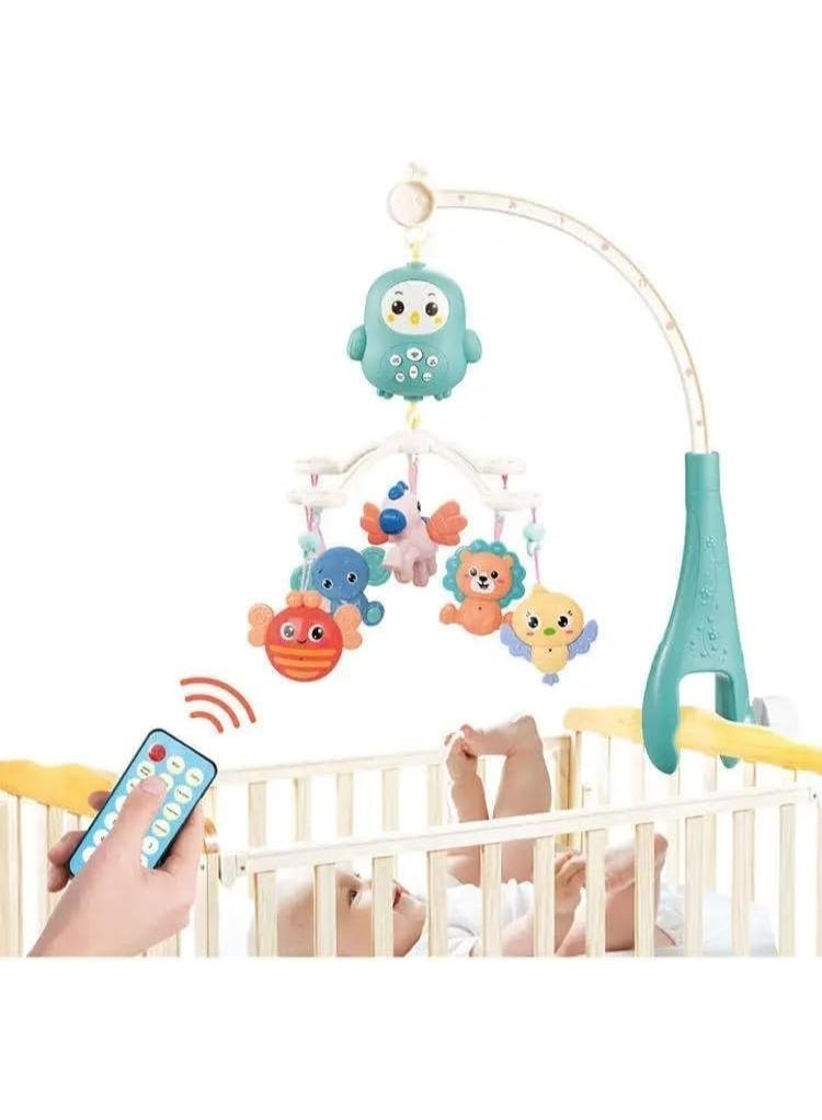 جرس سرير موسيقي دوّار للرضع مع جهاز تحكم عن بعد - لعبة تعليمية وإسقاط ضوئي - Image 2