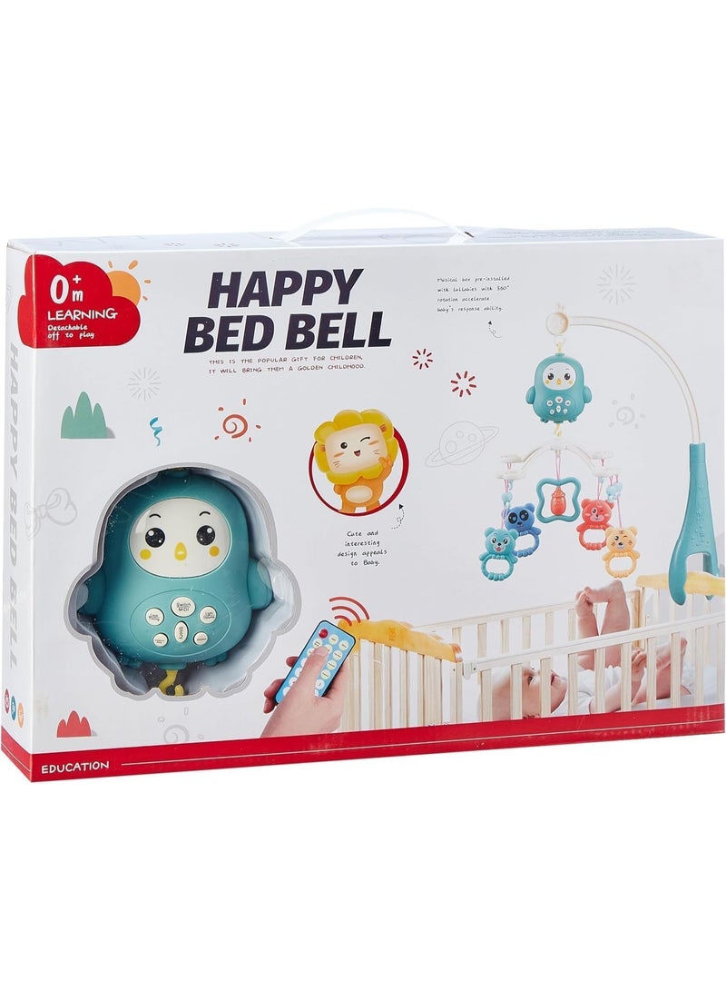جرس سرير موسيقي دوّار للرضع مع جهاز تحكم عن بعد - لعبة تعليمية وإسقاط ضوئي - Image 1