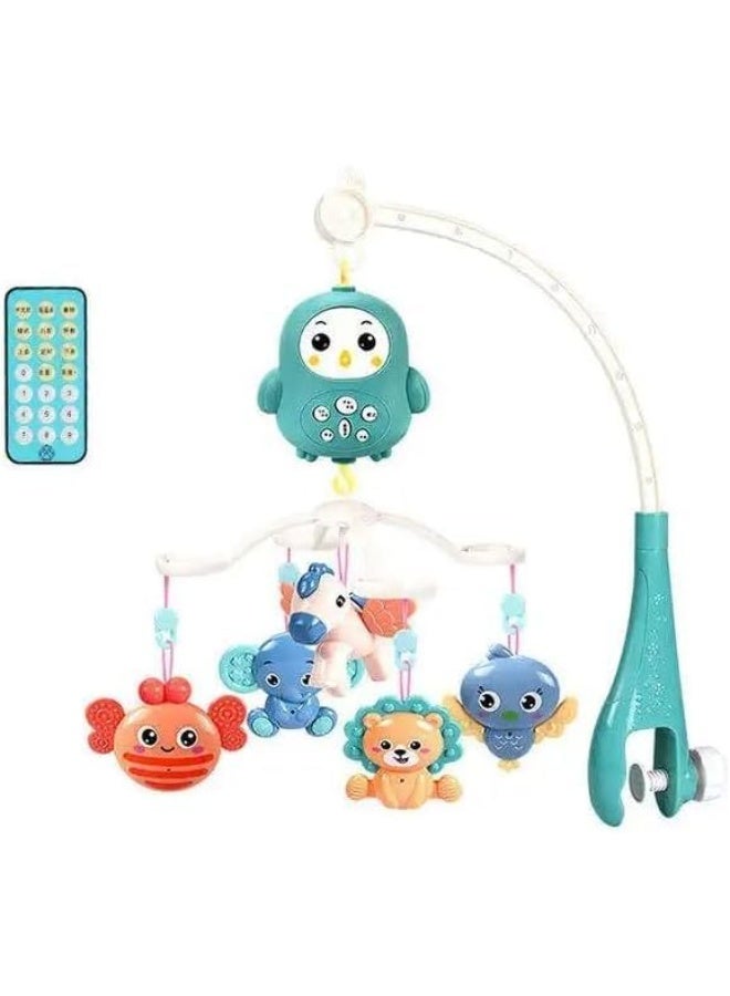 جرس سرير موسيقي دوّار للرضع مع جهاز تحكم عن بعد - لعبة تعليمية وإسقاط ضوئي - Image 3