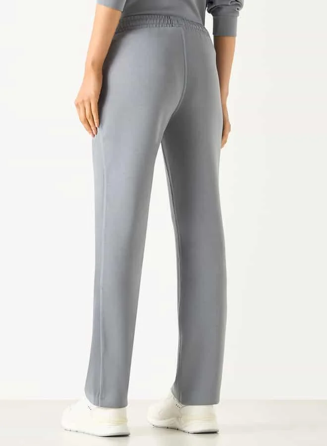 ADOT by Splash Solid Track Pants with Elasticated Waistband and Pockets