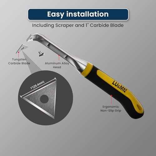LU&MN Carbide Scraper Tool – 1-INCH Tungsten Carbide Triangular Blade, Heavy-Duty Paint, Glue & Putty Remover with Ergonomic Non-Slip Handle - Image 3