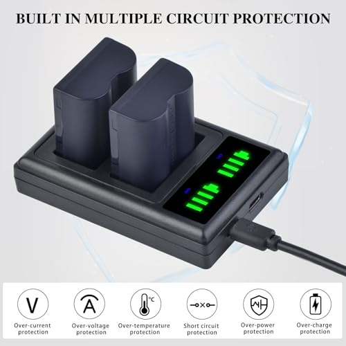 PowerTrust 2X CGA-S006 CGA-S006E Battery + Dual USB Charger for Panasonic Lumix DMC-FZ7, DMC-FZ8, DMC-FZ18, DMC-FZ28, DMC-FZ30, DMC-FZ35, DMC-FZ38, DMC-FZ50 DMW-BMA7 - Image 2