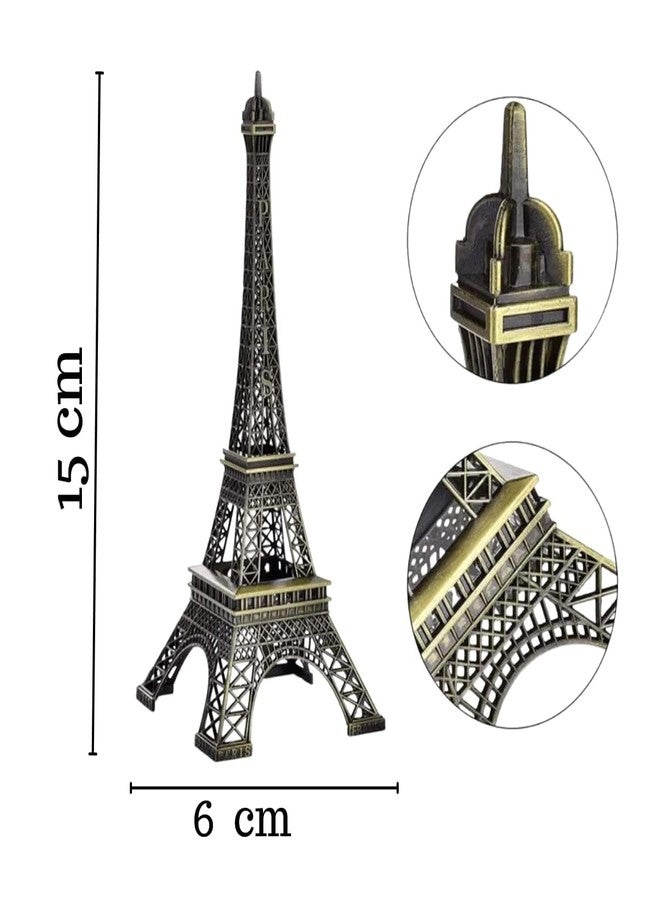 PICKARTME World Famous Building Small Metal Eiffel Tower Antique Vintage Statue for Wedding,Room,Office,Decorative Showpeice for Home, Desk Decor,Gifts,Table Stand (Eiffel Tower (15 cm)) - Image 4