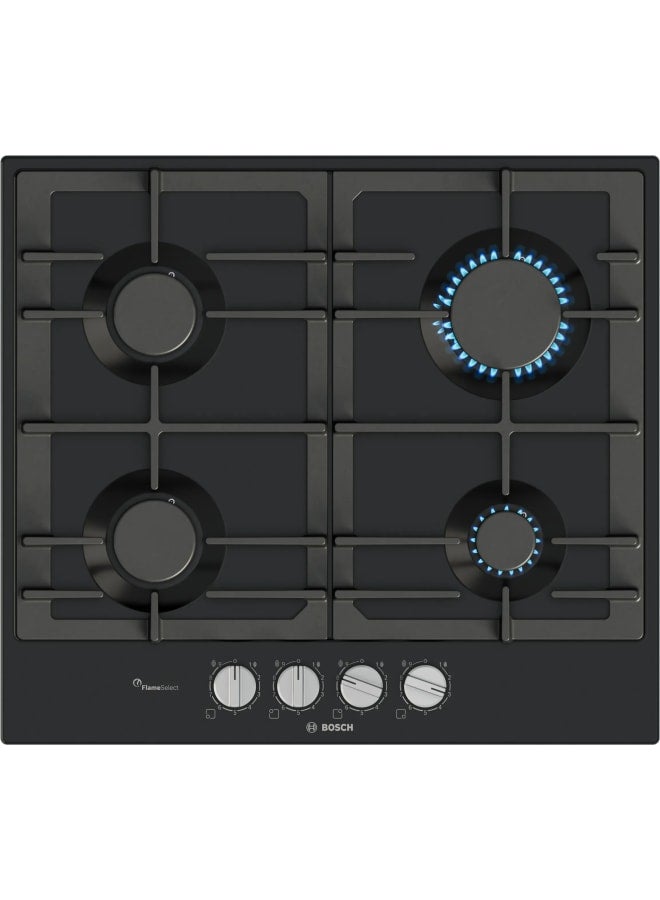 BOSCH Series 6 Gas hob 60 cm Enameled steel, Black PCP6A6I90 PCP6A6I90 Black - Image 1