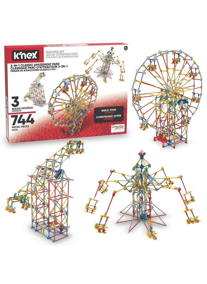 K'NEX K'NEX - 3-in-1 Classic Amusement Park Building Set - 744 Pieces, Motorized, Kid Construction Set‚ Ages 9+  - Image 1