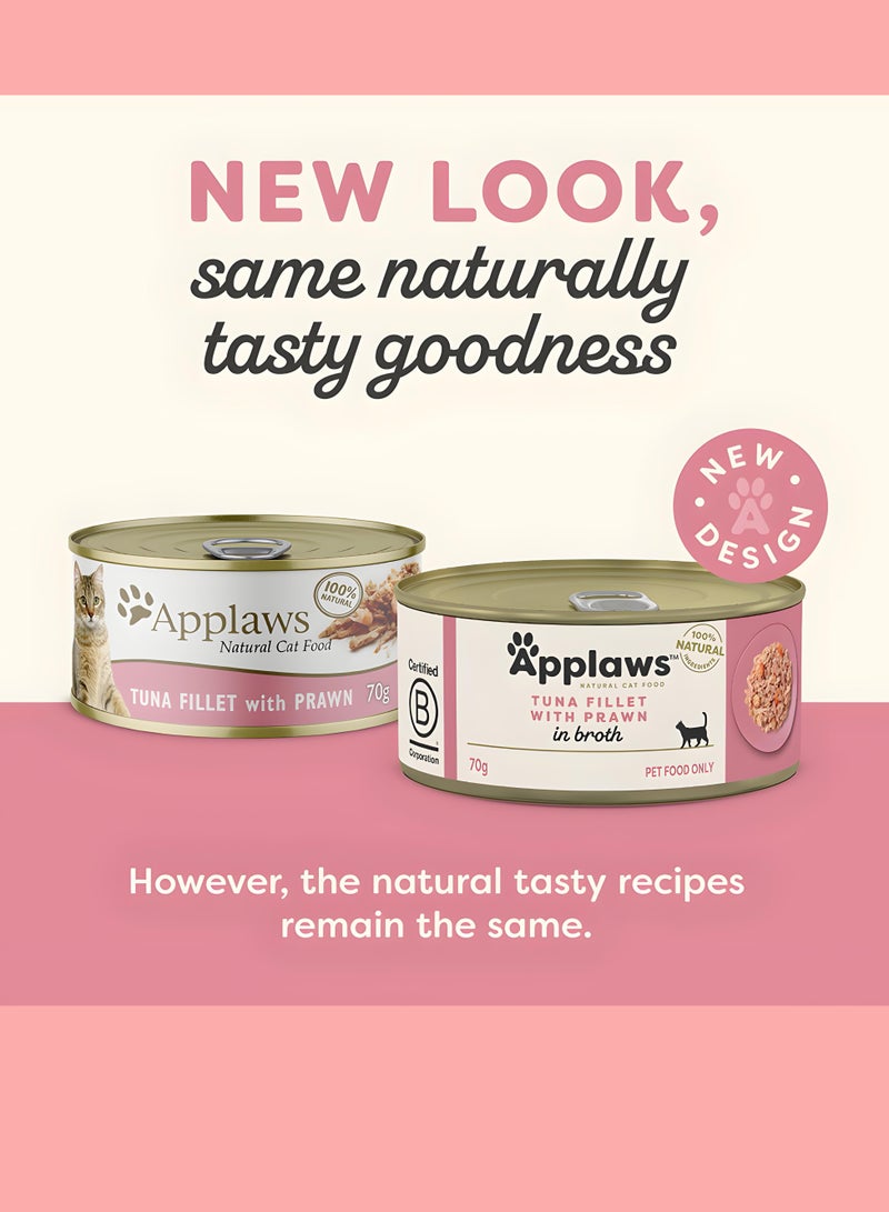 Applaws (24 packs) wet food with Tuna Fillet and Prawn flavor for small and large cats / 70 grams - Image 3