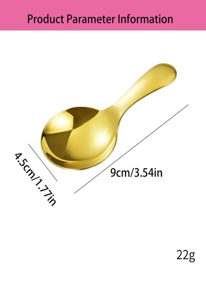 WenTigDY 4PCS Mini Scoop for Canisters,Stainless Steel Short Handle Spoon Salt Spoons Condiments Spoon Dessert Spoon,Mini Spoons Candy Scoops - Image 2
