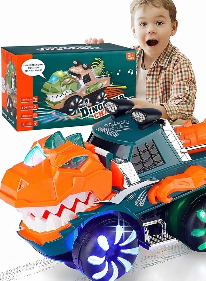 DURKU Dino Toy Car with Flashing Lights, Music, Roaring Sound for Boys and Girls, Monster Truck, Toddler Light up Toy. - Image 3