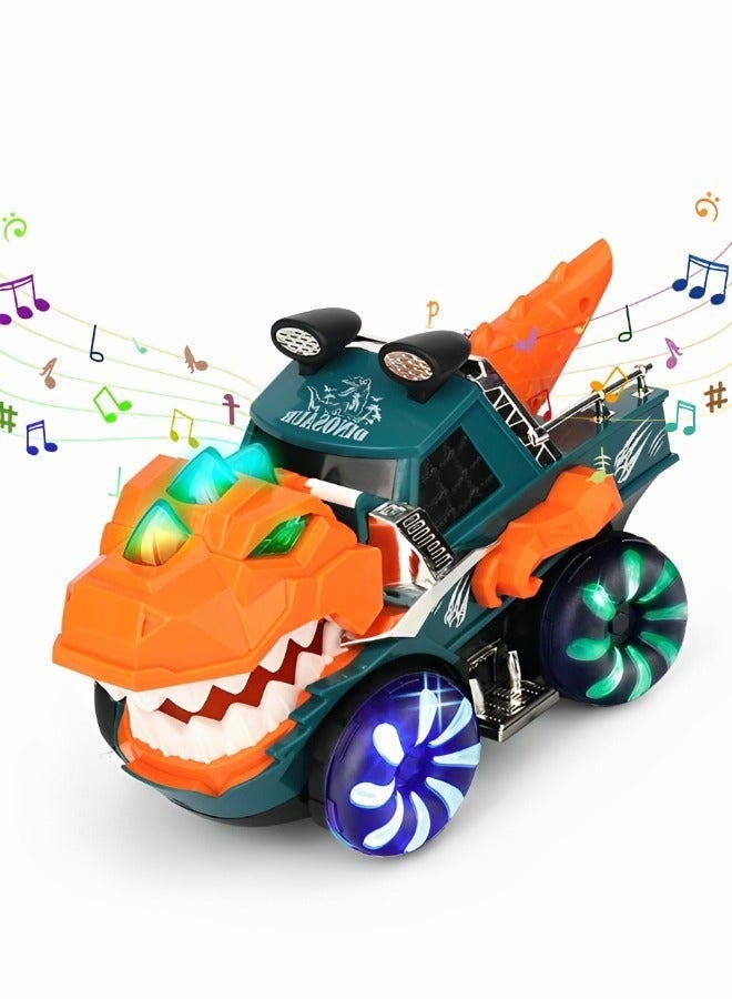 DURKU Dino Toy Car with Flashing Lights, Music, Roaring Sound for Boys and Girls, Monster Truck, Toddler Light up Toy. - Image 1