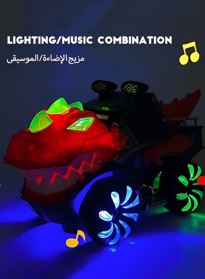 DURKU Dino Toy Car with Flashing Lights, Music, Roaring Sound for Boys and Girls, Monster Truck, Toddler Light up Toy. - Image 5