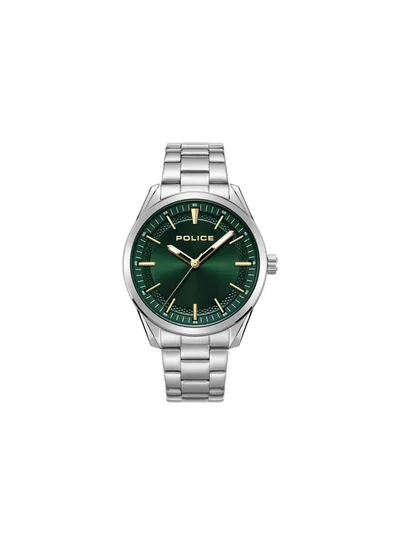POLICE Dark Green Men's Grille Dark Green Dial Silver Stainless