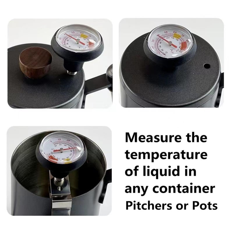 UZER Milk Frothing Pitcher for Coffee, Barista Steaming Jug (21 Ounces with Thermometer Pen) - Image 4