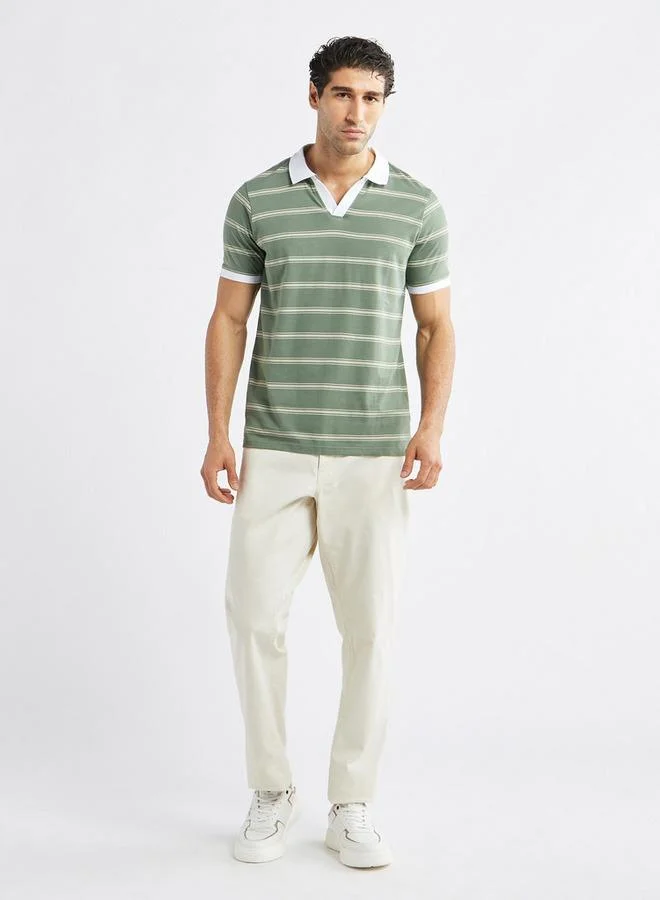 Splash FAV Striped Polo T-shirt with Short Sleeves