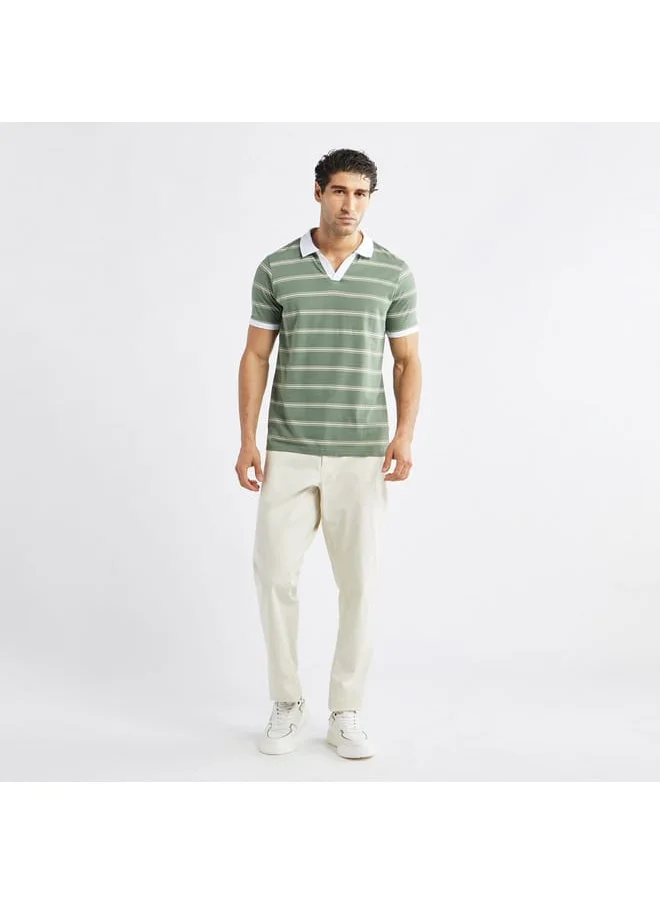 FAV Striped Polo T-shirt with Short Sleeves