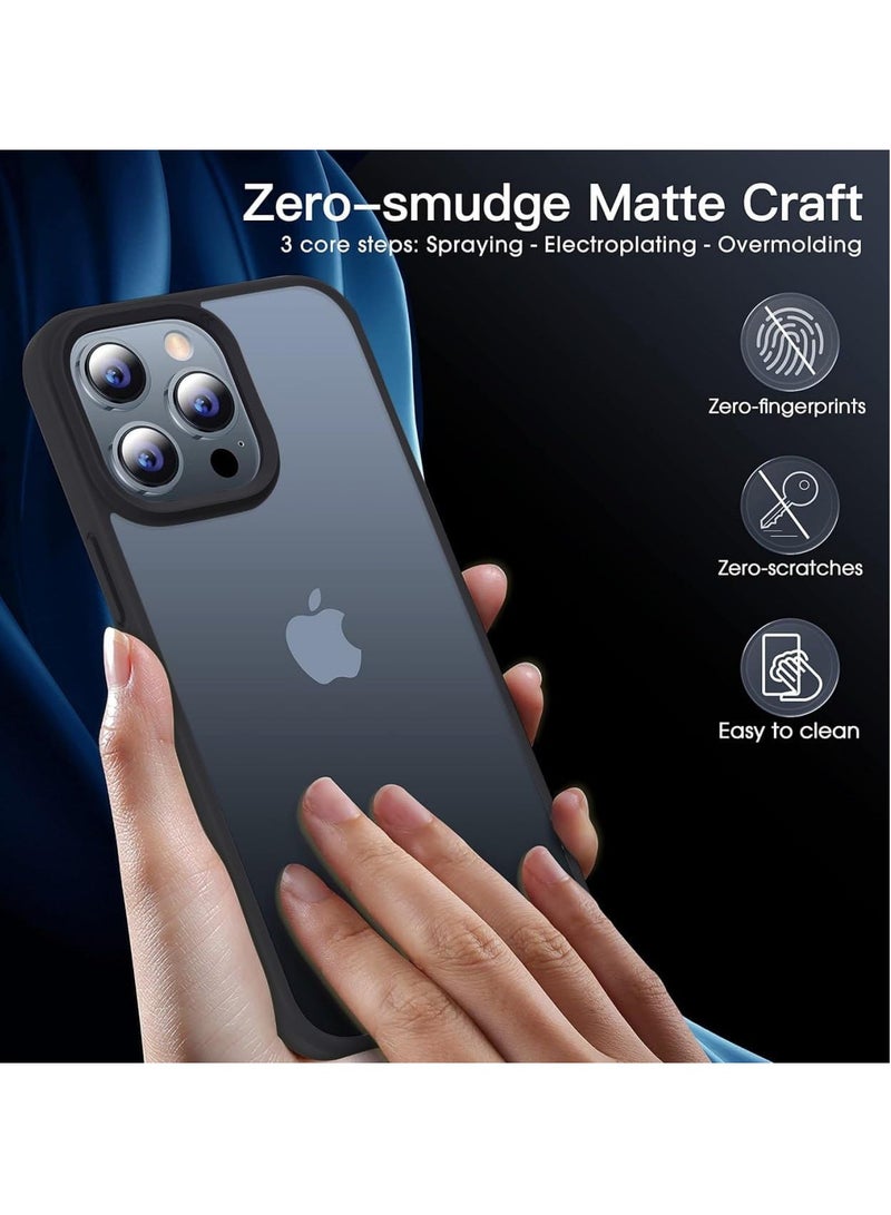 Compatible with iPhone 15 Pro Clear Case Shockproof PC Soft Silicone [Anti-Yellowing] TPU Bumper Protective Cover (Black) - Image 4