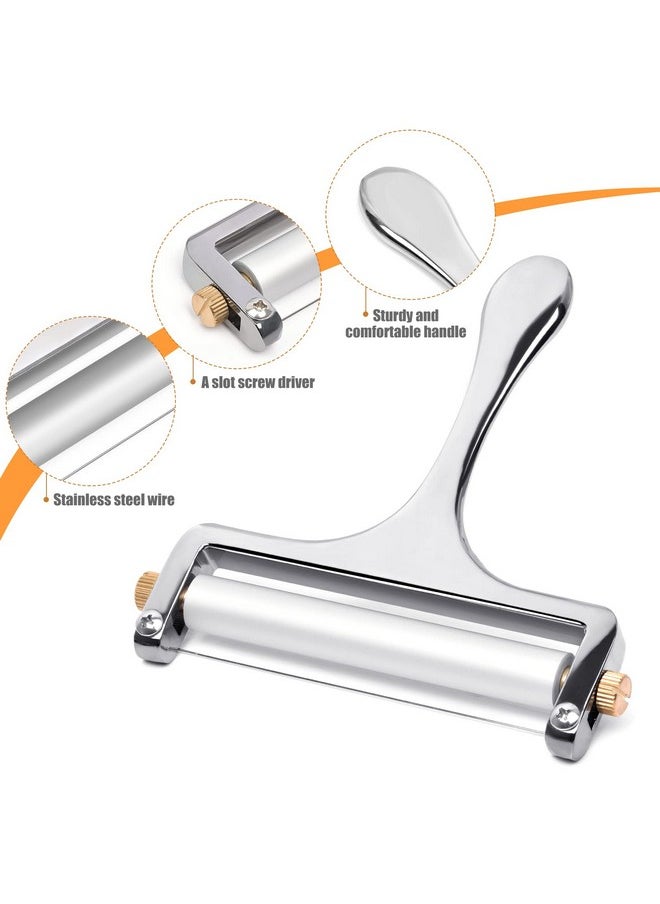 Sopito Sopito Stainless Steel Wire Cheese Slicer With 3 Extra Wires Adjustable Thickness, Handheld Cheese Block Cutter for Cheddar, Gruyere, Raclette, Mozzarella  - Image 5