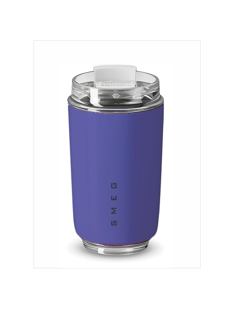 smeg Travel Mug, Insulated Coffee Tumbler, Leak Proof Stainless Steel Thermal Reusable Coffee Cup, Lightweight And Portable Drink Container For Home Office Traveling, (1pc, 350ML Purple) - Image 1