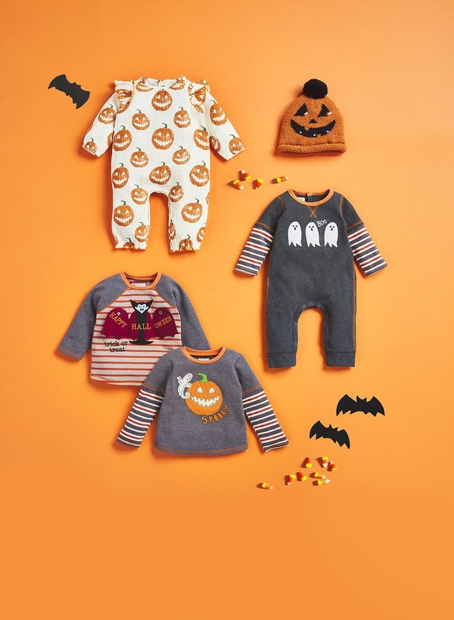 Mud Pie Baby Girl Halloween Pumpkin Outfit, Cream/Orange, 6-9 Months - Image 2
