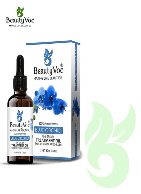 Blue Orchid Oil, Pure Blue Orchid Extract and Nourishing Oils for Hydration and Restoration for Dry and Damaged Skin. Experience Youthful Glow and Enhanced Complexion, 50ml