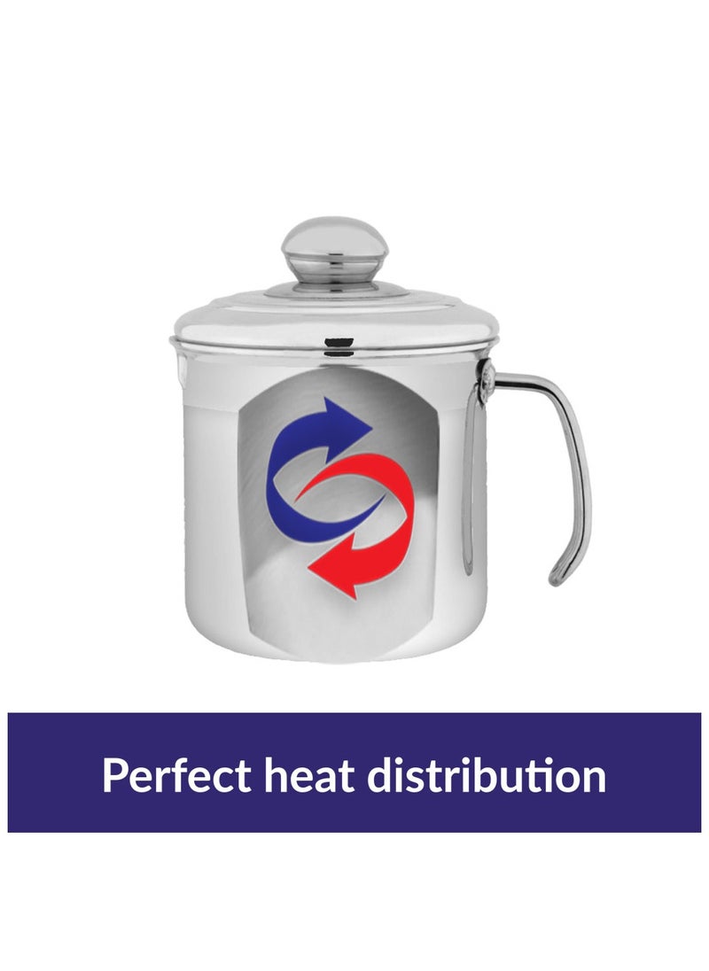 6 October - Alu, Milk Pot ( High) With Stainless Handle Size 12Cm - Image 1