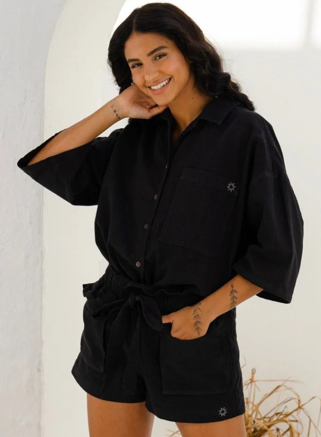 NOMAD Oversized Button Down Linen Top