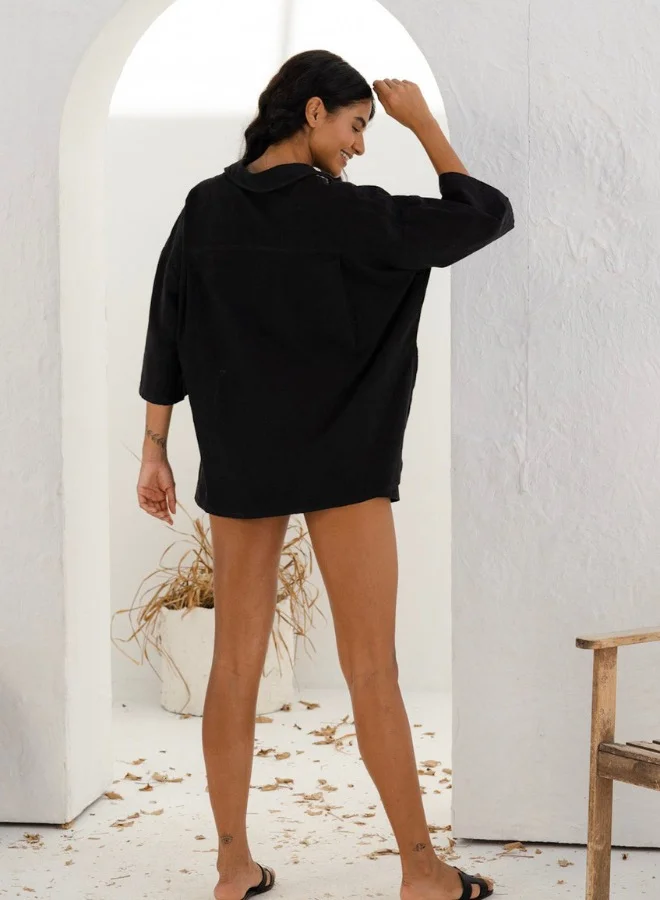 NOMAD Oversized Button Down Linen Top