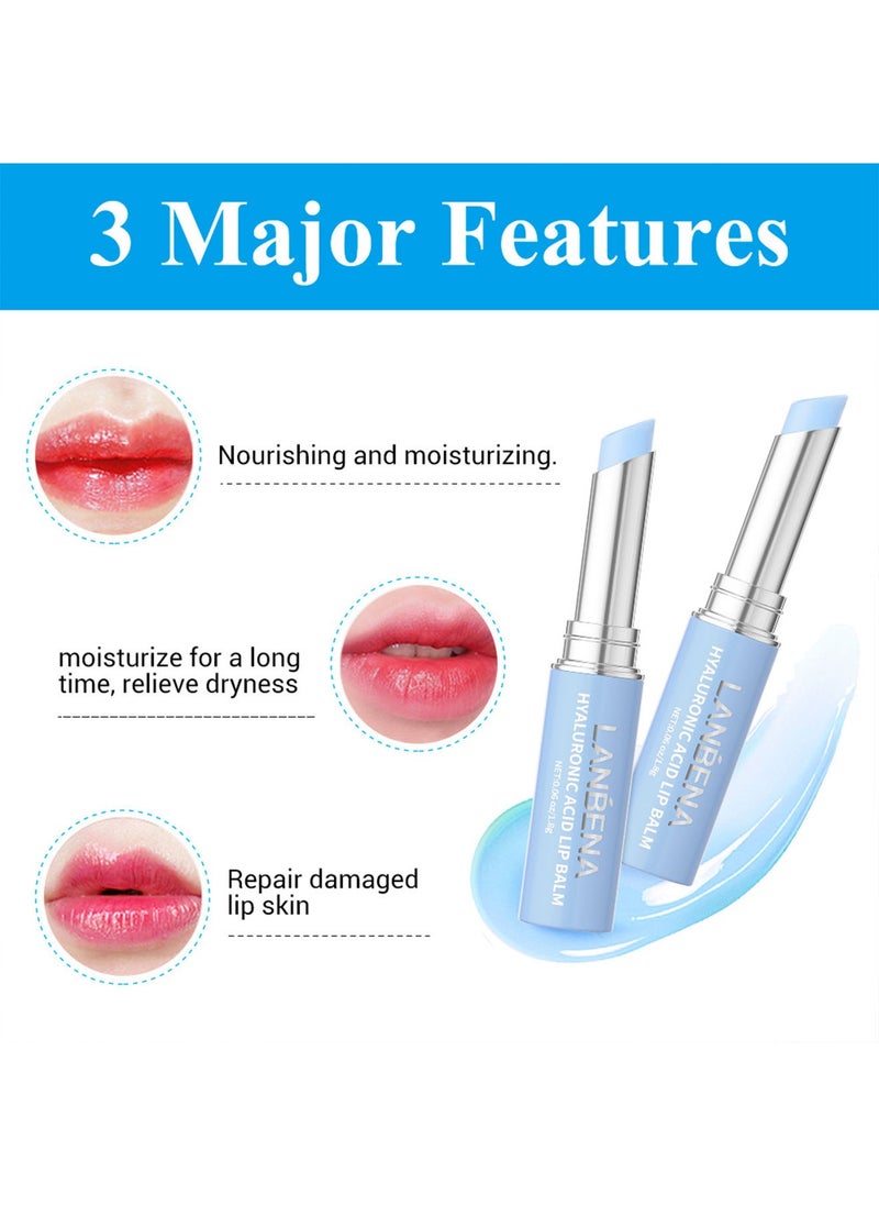 LANBENA Hyaluronic Acid Lip Balm Lips Care Serum Moisturizing Lips Reduce Fine Lines Relieve Dryness Long-Lasting Protection Nourishing Lip Care 1.8g  - Image 2