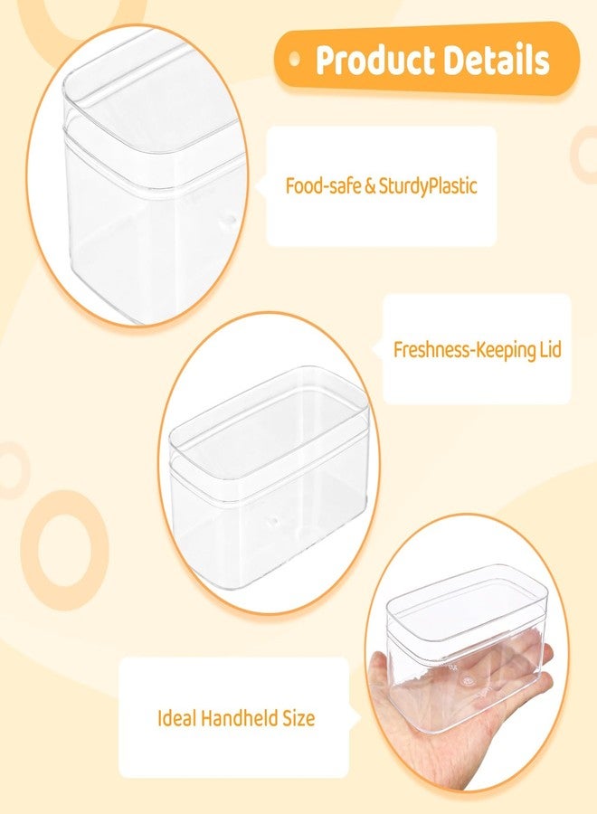 Anjetan 12 Pack Clear Plastic Dessert Cups with Lids and Sporks, Rectangle Reusable Dessert Containers, 4.7 x 2.4 x 2 Inch Food Bowls for Tiramisu, Mousse, Pudding, Fruit - Image 3