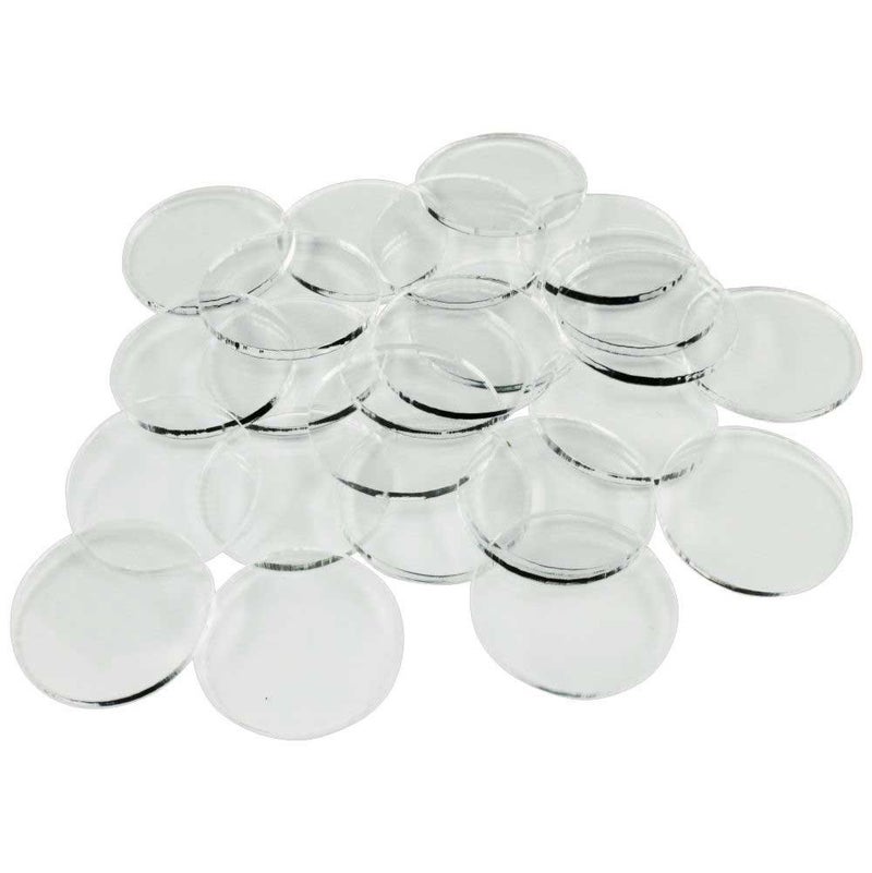 LITKO Clear Circular Miniature Bases | 1.5mm Thick | Round Figure Stands for Wargaming Boardgaming and Collectible Figures (25mm Clear Round Bases - 25 Pack) - Image 1