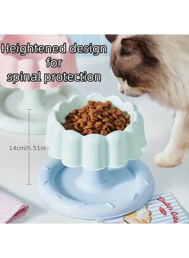 Green Elevated Plastic Pet Bowl For Cats And Dogs Ergonomic Raised Feeding Dish Large Dog Bowl Stand - Image 4