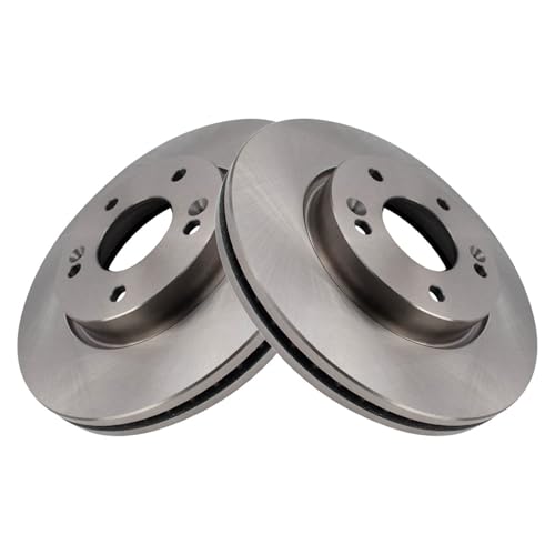 TRQ Front Brake Rotors Set Compatible with 2009-2012 Hyundai Elantra 2005-2010 Sonata 2010-2012 Tucson 2006-2010 Kia Optima 2010 Rondo 2012-2013 Soul 2011 Sportage - Image 1