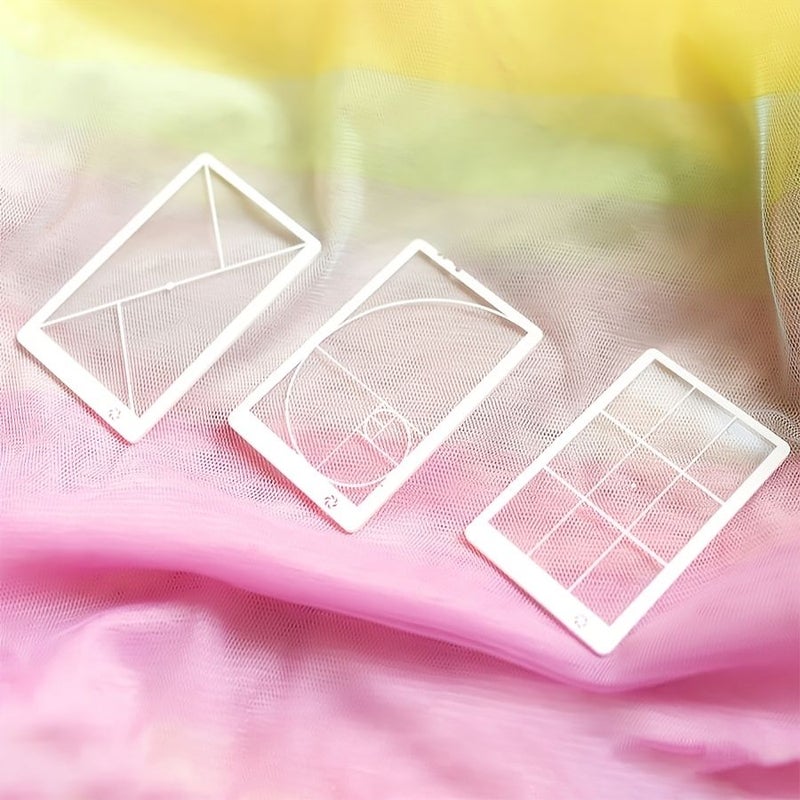 3 Sets Clear Golden Ratio Positioning Ruler Transparent Drafting Model Ruler029 - Image 3