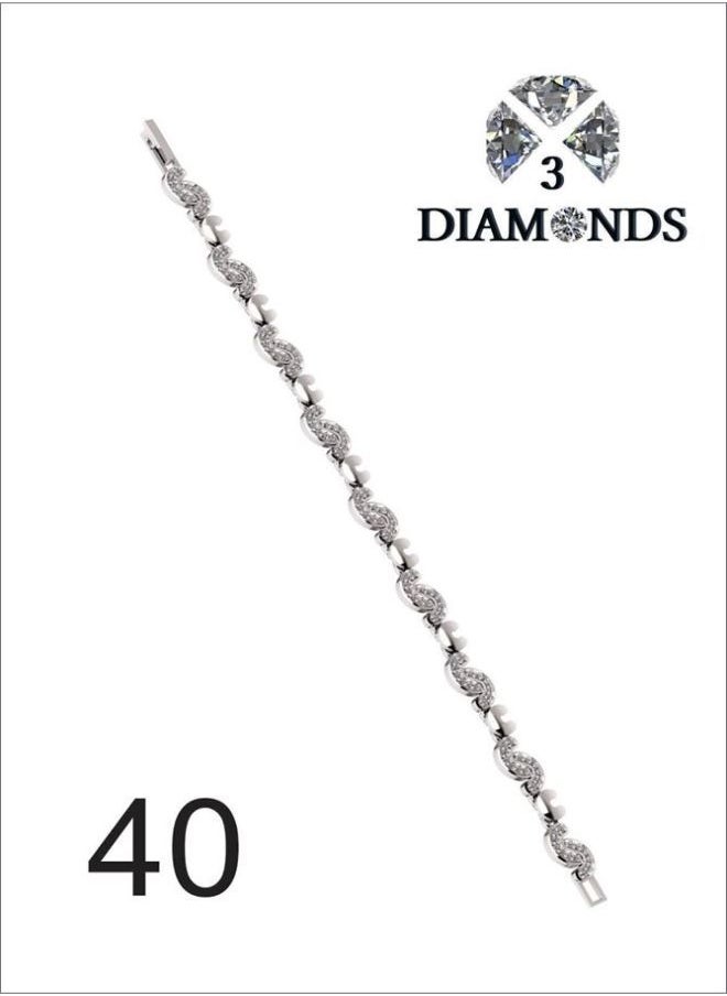 3Diamonds - braclate plutinum Plated ONe Size - Image 1