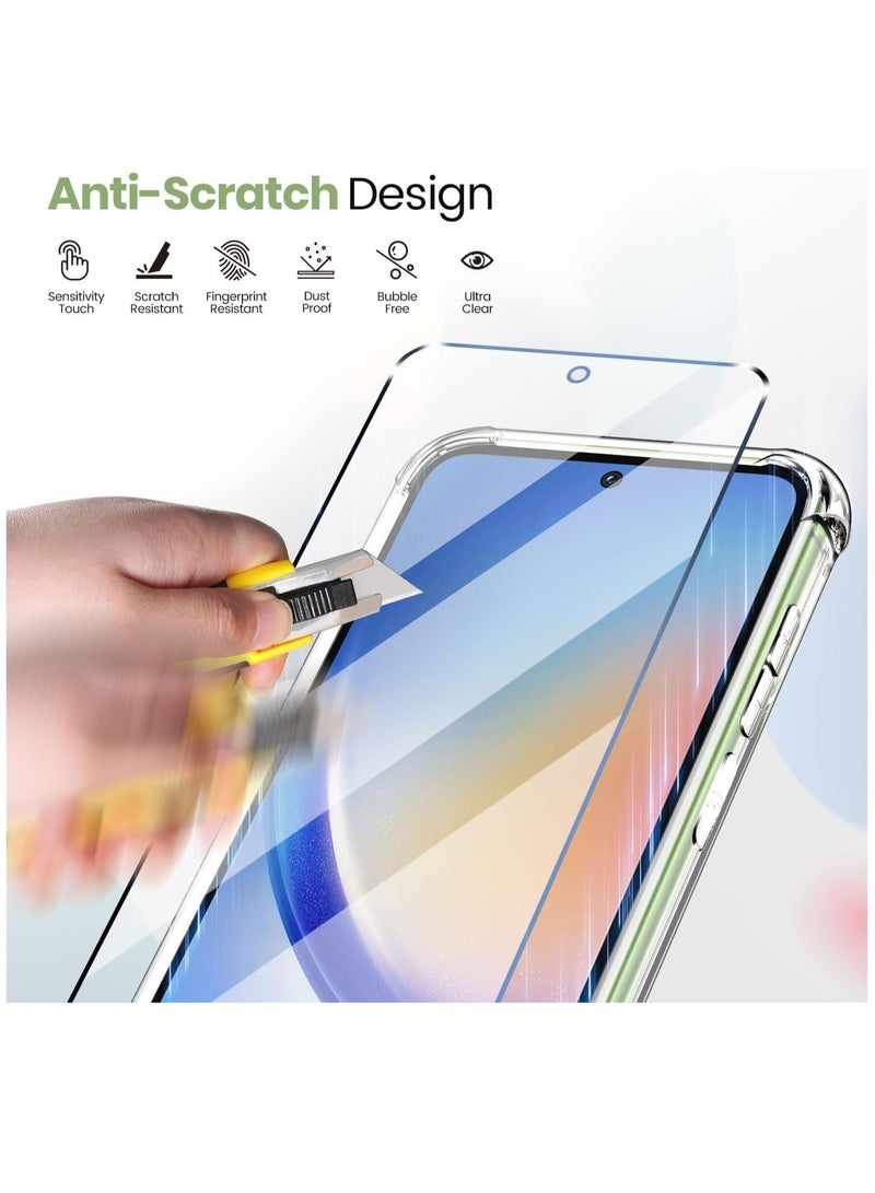"Clear TPU Case for Samsung Galaxy A35 5G – Includes 2 Tempered Glass Protectors, Anti-Yellowing, Reinforced Corners & Full Protection" - Image 3
