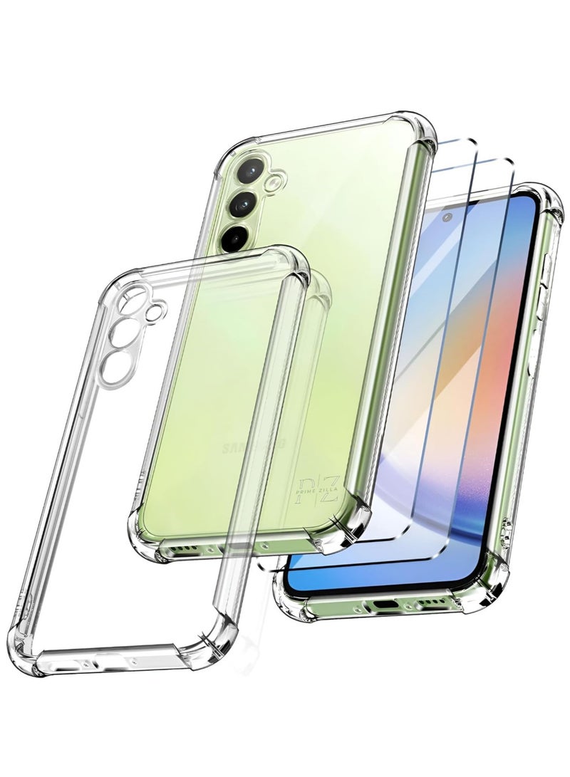 "Clear TPU Case for Samsung Galaxy A35 5G – Includes 2 Tempered Glass Protectors, Anti-Yellowing, Reinforced Corners & Full Protection" - Image 1