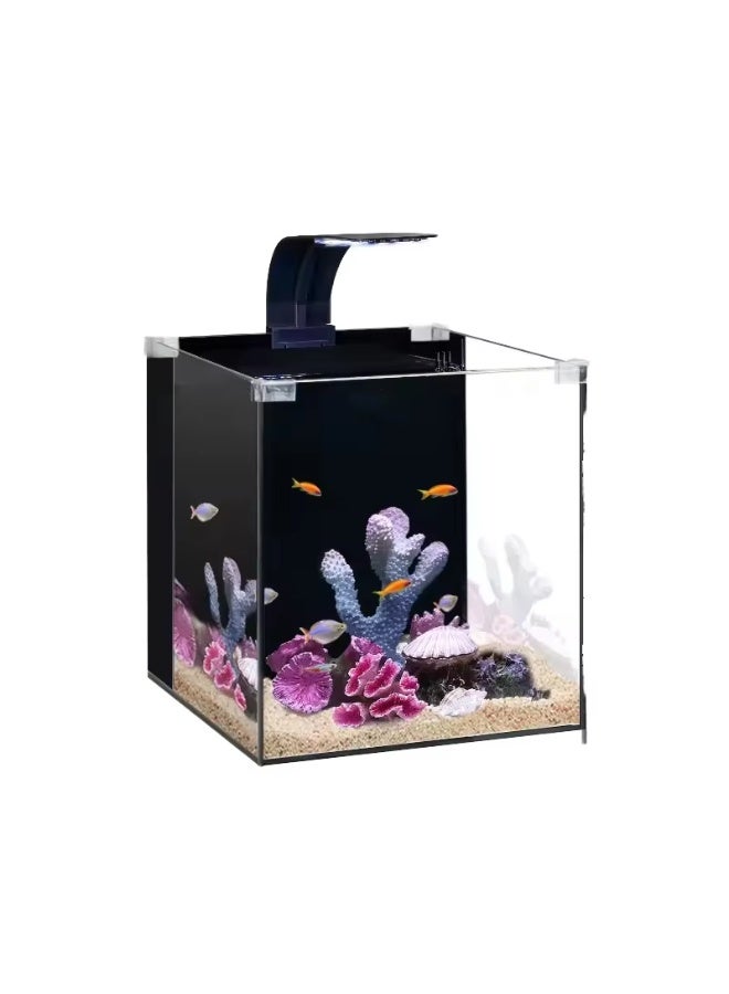 Yee Glass Fish Tank, Aquarium with Pump and LED Light, Modern Desktop Décor for Home or Office, 24L Aquarium (6 gal tank), Betta Tank, Goldfish Aquarium, Shrimp & Small Fish Tank, Christmas gift - Image 3