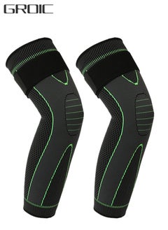 GROIC Adjustable Leg Guards Wraps, Knee Braces Sleeves Leg Compression Sleeves for Working Out and Injury Prevention, Protection Shin Guards for Basketball Football Running Trainning  - Image 1