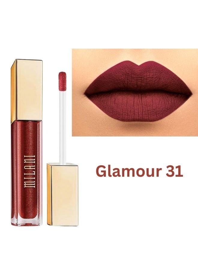 Milani Amore Matte Lip Crème, Shade Glamour 31, 6g - Long-Lasting, Full Coverage Matte Liquid Lipstick - Image 2