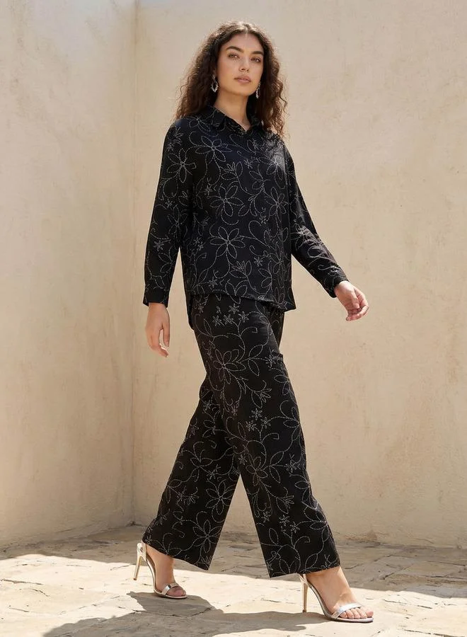 Pyjama Set Button-Down Shirt & Trousers