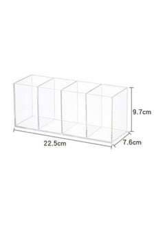 NIIMBOT Acrylic Pen Holder 4 Compartments,Clear Pencil Holder Organizer Makeup Brush Holder for Office Desk Accessories, Cosmetic Brush Storage Box, Dorm, Bathroom, Kitchen  - Image 3