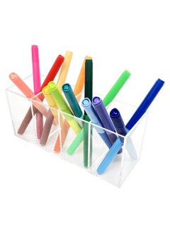 NIIMBOT Acrylic Pen Holder 4 Compartments,Clear Pencil Holder Organizer Makeup Brush Holder for Office Desk Accessories, Cosmetic Brush Storage Box, Dorm, Bathroom, Kitchen  - Image 2