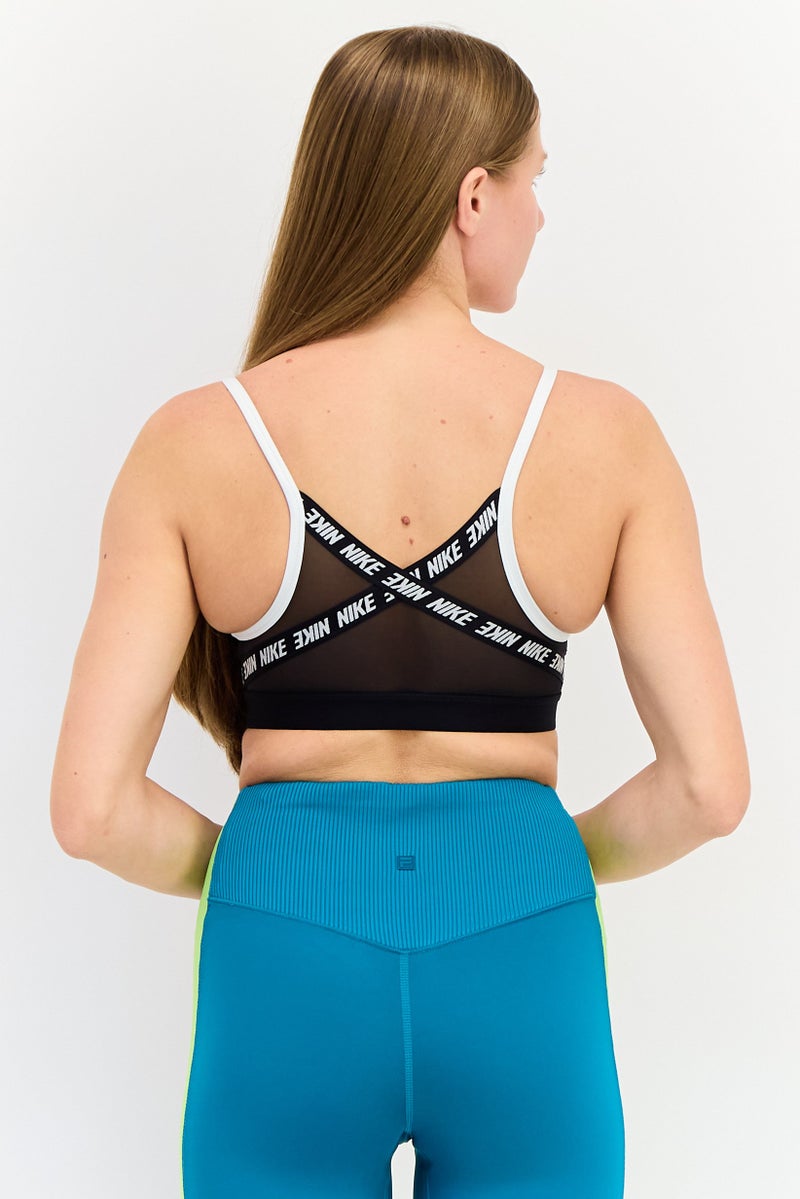 Nike حمالة صدر رياضية مبطنة بشعار العلامة التجارية للنساء، سوداء - Image 2